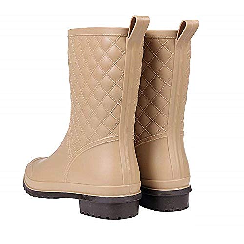 Bota Agua Mujer Jardín Trabajo Lluvia Botas Antideslizante Wellington Boots Caqui 36