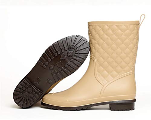 Bota Agua Mujer Jardín Trabajo Lluvia Botas Antideslizante Wellington Boots Caqui 36