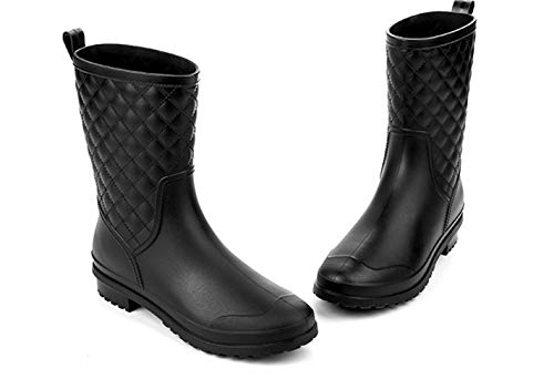 Bota Agua Mujer Jardín Trabajo Lluvia Botas Antideslizante Wellington Boots Negro 37