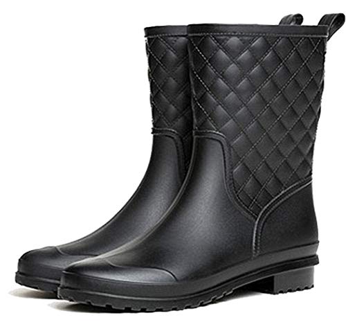 Bota Agua Mujer Jardín Trabajo Lluvia Botas Antideslizante Wellington Boots Negro 38