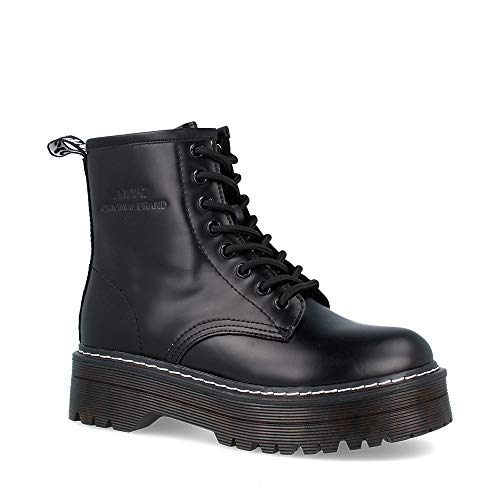 Bota Mujer Militar Negro (Negro, Medium, 37)…