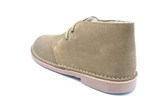 Bota Pisamierdas Unisex Piel Serraje con Borreguillo, Color Arena (42)