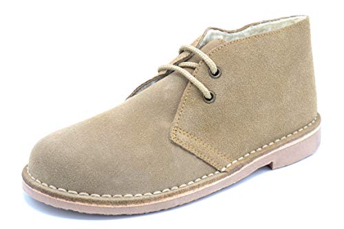 Bota Pisamierdas Unisex Piel Serraje con Borreguillo, Color Arena (42)
