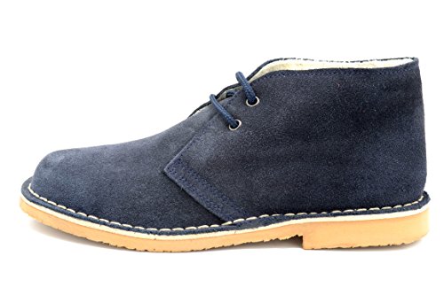 Bota Pisamierdas Unisex Piel Serraje con Borreguillo, Color Azul (46)