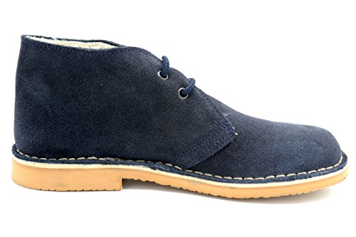 Bota Pisamierdas Unisex Piel Serraje con Borreguillo, Color Azul (46)