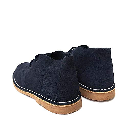 Bota Safari Mujer Piel Serraje Marino