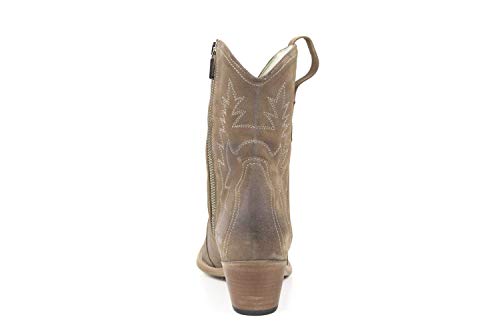Bota Texano para mujer con números grandes de ante, color pardo Beige Size: 32 EU