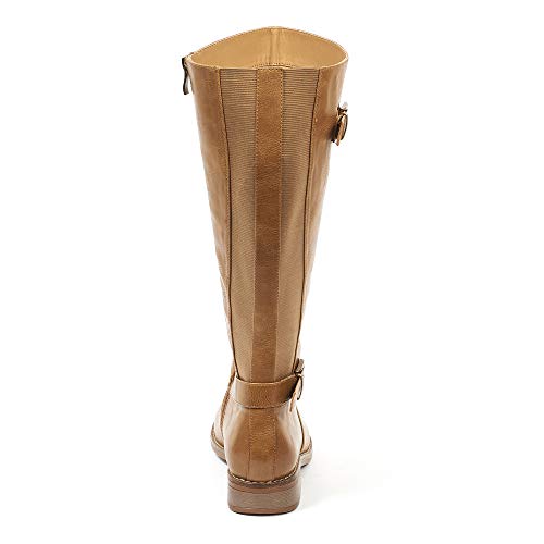 Bota Tipo Jinete, Comoda, con Ancho de Gemelo XL - Modello Isabelle - Camel 39
