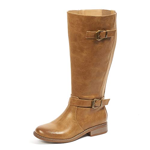 Bota Tipo Jinete, Comoda, con Ancho de Gemelo XL - Modello Isabelle - Camel 39