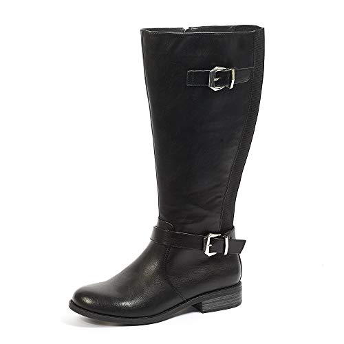 Bota Tipo Jinete, Comoda, con Ancho de Gemelo XL - Modello Isabelle - Negro 37