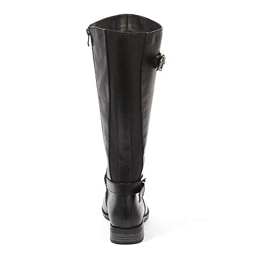 Bota Tipo Jinete, Comoda, con Ancho de Gemelo XL - Modello Isabelle - Negro 38