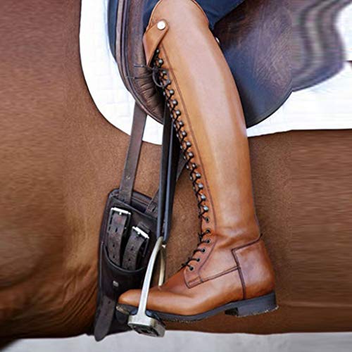 Botas Altas Para Mujer Botas De Estilo Militar Medio De Moda Zapatos De Mujer De Hebilla De Cuero Artificial Botas De Cordones Y Rodilleras Vintage Para Mujer Botas De Martin Wyxhkj