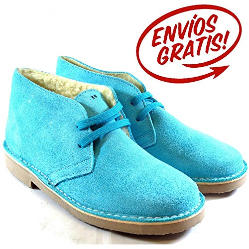 Botas Botines pisacacas pisamierdas Safari Turquesa Borreguito - Color - Turquesa, Talla - 35