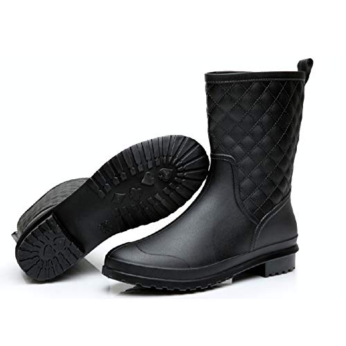 Botas de Agua para Mujer de Media Pantorrilla Botas de Lluvia Botas de Lluvia Botas Antideslizantes Zapatos de jardín Zapatos Impermeables Botas de Goma para Damas