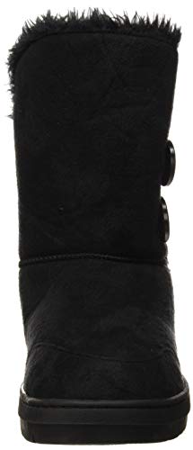Botas de invierno con doble botón, impermeables, para mujer, color Negro, talla 41