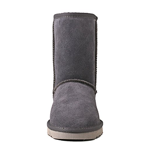 Botas de invierno de piel de media caña para mujer de Shenduo, base forrada cálida DA5825, color Gris, talla 39 EU