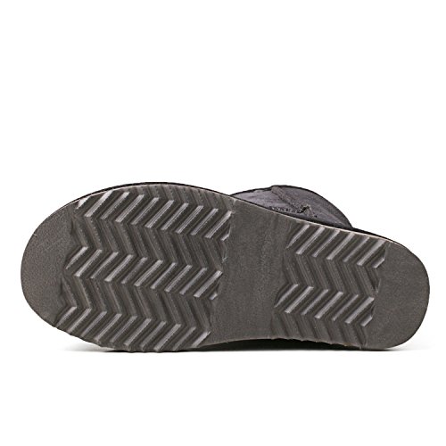 Botas de invierno de piel de media caña para mujer de Shenduo, base forrada cálida DA5825, color Gris, talla 39 EU