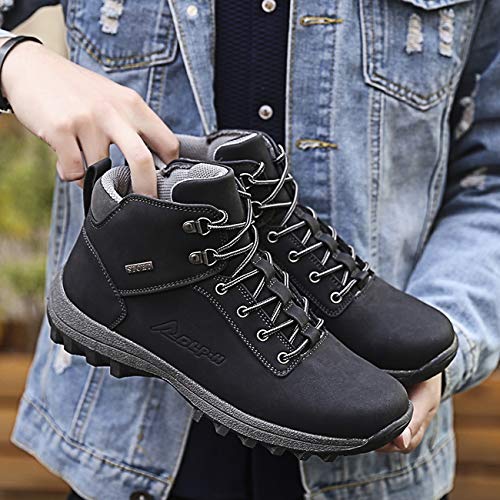 Botas de Montaña para Hombre, Zapatillas de Senderismo Impermeable Antideslizante Zapatos de Deporte Exterior Calzado de Alta Caña Trekking Sneakers