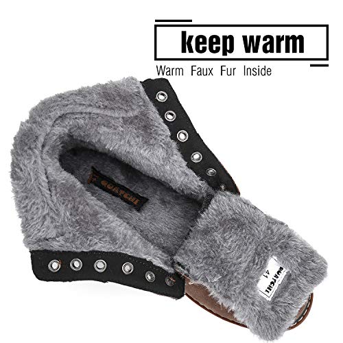 Botas de Nieve Hombre Antideslizante Invierno Botines Calientes Trekking Aire Libre Zapatos Marrón 41