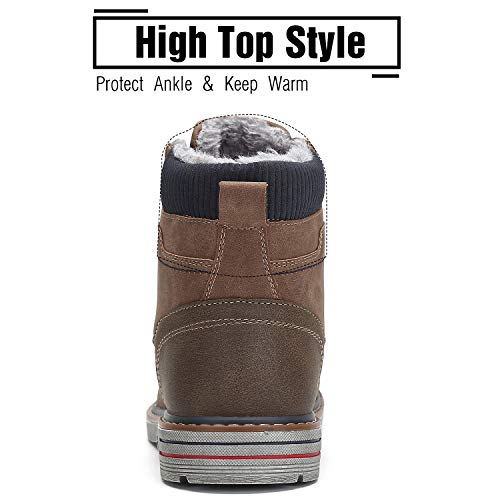 Botas de Nieve Hombre Antideslizante Invierno Botines Calientes Trekking Aire Libre Zapatos Marrón 41