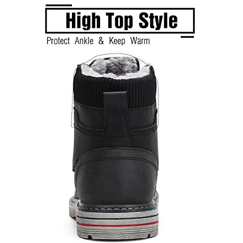 Botas de Nieve Hombre Antideslizante Invierno Botines Calientes Trekking Aire Libre Zapatos Negro 43