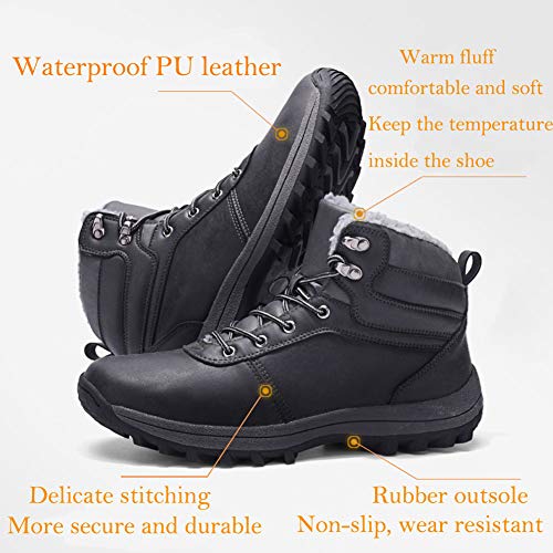 Botas de Nieve Hombre Mujer Botas de Invierno Zapatillas Trekking Impermeables Nieve Antideslizante Calientes Botines Marrón 38