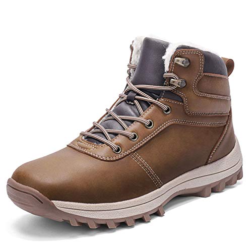 Botas de Nieve Hombre Mujer Botas de Invierno Zapatillas Trekking Impermeables Nieve Antideslizante Calientes Botines Marrón 38
