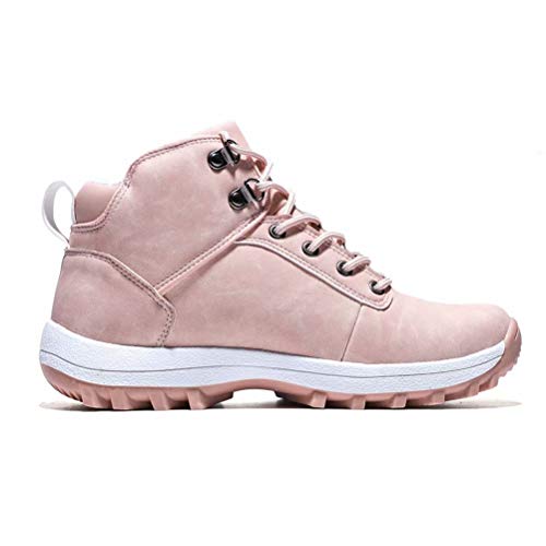 Botas de Nieve Hombre Mujer Botas de Invierno Zapatillas Trekking Impermeables Nieve Antideslizante Calientes Botines Rosado 37