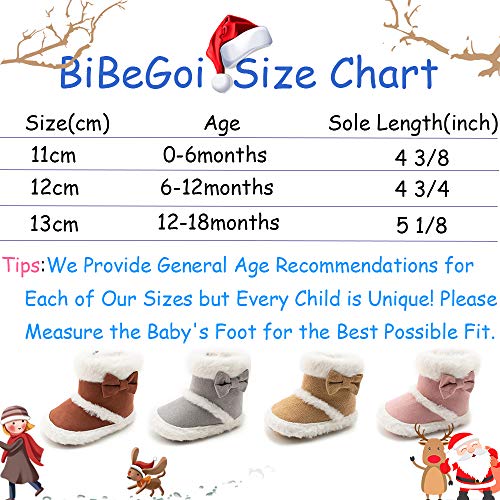 Botas de nieve para bebés y niñas y niños, con suela antideslizante, para recién nacidos, prewalker de invierno, cálidas para cuna., color Negro, talla 0-6 meses