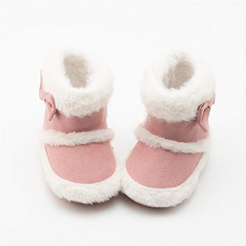 Botas de nieve para bebés y niñas y niños, con suela antideslizante, para recién nacidos, prewalker de invierno, cálidas para cuna., color Negro, talla 0-6 meses