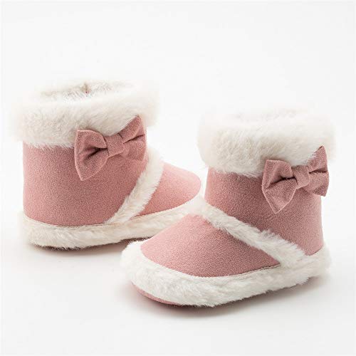 Botas de nieve para bebés y niñas y niños, con suela antideslizante, para recién nacidos, prewalker de invierno, cálidas para cuna., color Negro, talla 0-6 meses