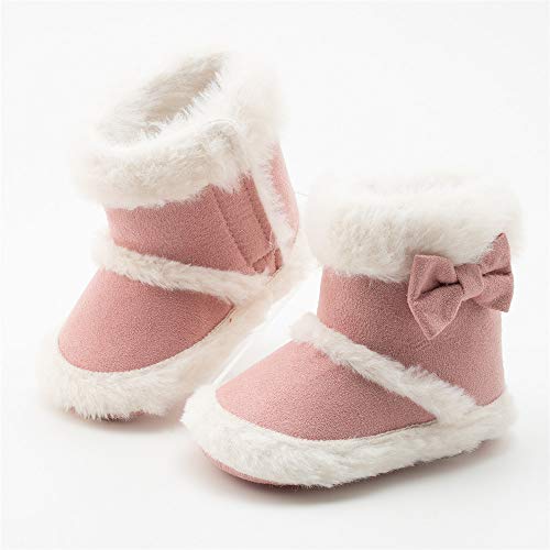 Botas de nieve para bebés y niñas y niños, con suela antideslizante, para recién nacidos, prewalker de invierno, cálidas para cuna., color Negro, talla 0-6 meses