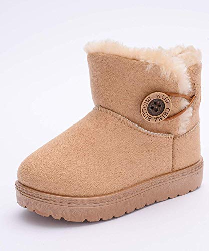 Botas de Nieve para niños niñas Zapatos Invierno 2019 Botines Cómodos Calzado Piel Forradas Calientes Planas Casual Boots Antideslizante para Bebe niña Niño
