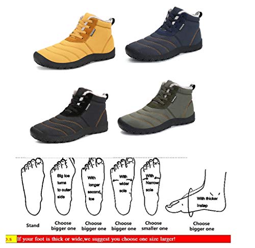 Botas de Nieve Unisex, Popoti Hombre Mujer Botas de Nieve Zapatos Antideslizante Calientes Fur Botines Forradas Cortas Boots Algodón Zapatos Invierno Aire Libre Botines (Azul-2, 43)