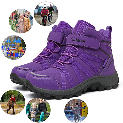 Botas de Nieve Zapatos Invierno Niña Niño Senderismo Zapatillas de Trekking Forradas Cálidas Antideslizante Botines Planas para