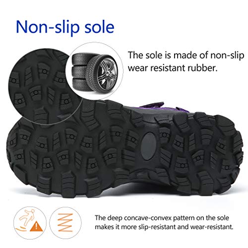 Botas de Nieve Zapatos Invierno Niña Niño Senderismo Zapatillas de Trekking Forradas Cálidas Antideslizante Botines Planas para