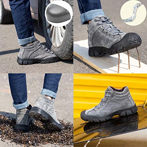 Botas de Seguridad Invierno Hombre Muje Calentitas Impermeable Antideslizantes Zapatos de Trabajo con Puntera de Acero Negro 44