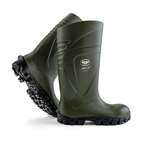 Botas de Seguridad y de Trabajo para Hombres y Mujeres Incl. Puntera de Acero, para Uso agrícola, garantizan una excelente adherencia, protección Aislante -30 Grados, Verde, EU 45