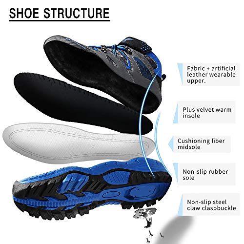 Botas de senderismo Botas de nieve Zapatos de Senderismo para Niños(2 Azul,24 EU)