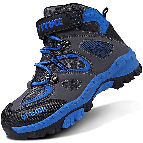Botas de senderismo Botas de nieve Zapatos de Senderismo para Niños(2 Azul,26 EU)