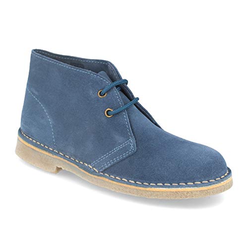 Botas Desierto Pisamierdas para Mujer con Piel Serraje, Suela Crepe Antideslizante y Cordones. Comodas, practicas e Ideales para Primavera-Verano. Talla 39 Jeans