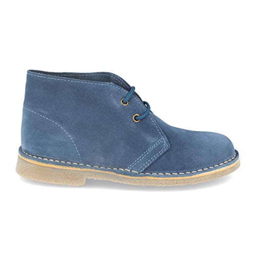 Botas Desierto Pisamierdas para Mujer con Piel Serraje, Suela Crepe Antideslizante y Cordones. Comodas, practicas e Ideales para Primavera-Verano. Talla 39 Jeans