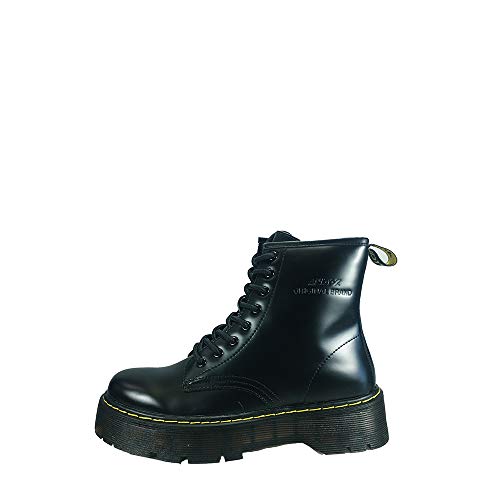 Botas Militares de Cordones - Suela Volumen (38 EU, Negro)