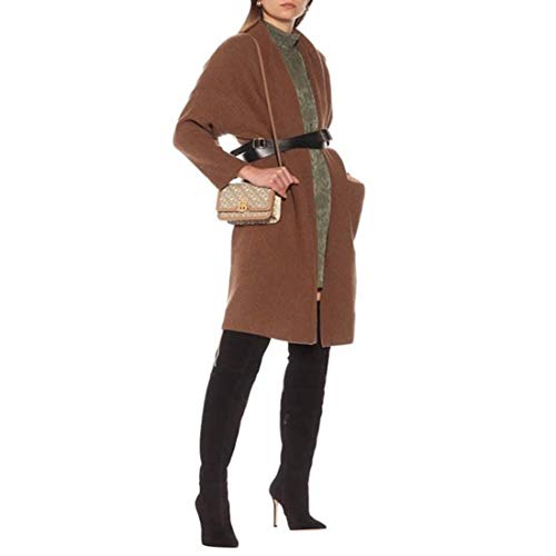 Botas Mosqueteras Mujer, Muslo Atractivo del Tacón Alto del Estilete del Ante, Privado De Personalización Moda Botas Cremallera Lateral Adecuados para La Mascarada, Fiesta, Bar,Negro,EU40