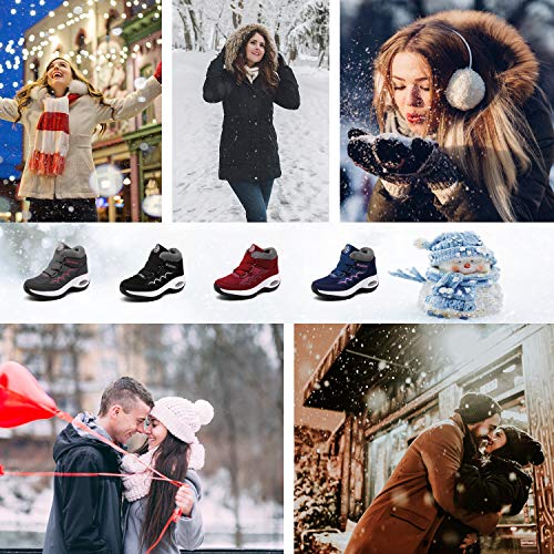 Botas Mujer Botines Zapatos Invierno Botas de Nieve Deportivas Caliente Botines Calentar Forrada Zapatillas Fur Forro Sneakers