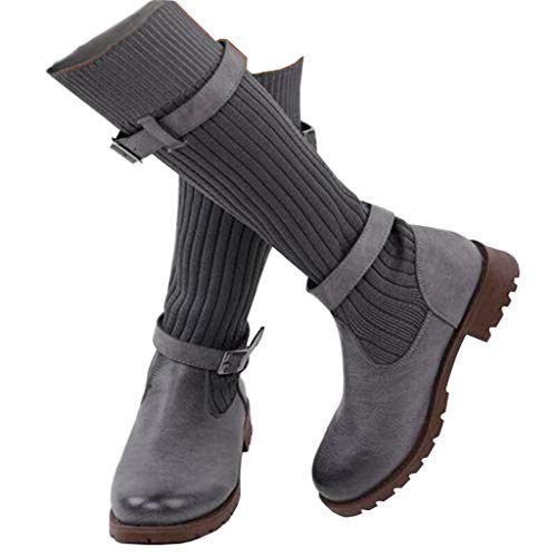 Botas Mujer Invierno Tacon Forrado Calentar Botas Altas Botines Moda Casual Outdoor Zapatos de Nieve Snow Boots