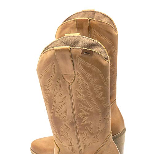 Botas Mujer MTNG | Botas Marilyn 58134 | MTNG Mujer | De Piel, con Interior Piel, caña Alta y Punta Afilada | Botas Casual | Cierre con Cremallera | 45198 | Cuero | 39