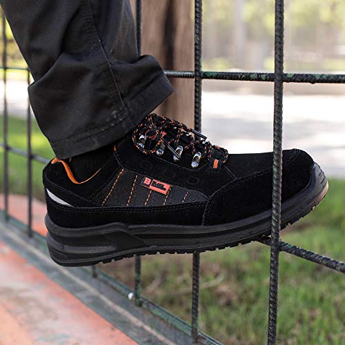 Botas para Hombre De Seguridad Puntera De Acero Zapatos De Trabajo Senderismo Plantilla De Protección Unisex-Adulto S1P SRC CE Aprobado Black Hammer 9952 Black Hammer (42 EU)