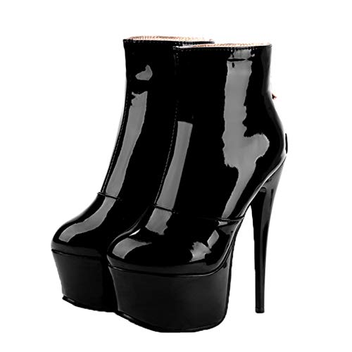 Botas para mujer Tacones elegantes Botines sexis Moda Tacones altos Plataforma Botas cortas de cuero Fiesta Tacones de aguja de tacón fino