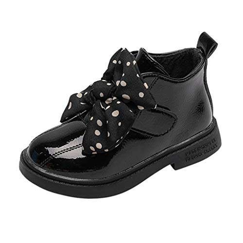 Botas para Niñas Invierno Cuero Sintético PAOLIAN Botines Baja Chicas Charol Baratas Fiesta Princesa Otoño con Borrego Sintética Zapatos de Niñas Vestir Tacón Bajo 25-34 EU